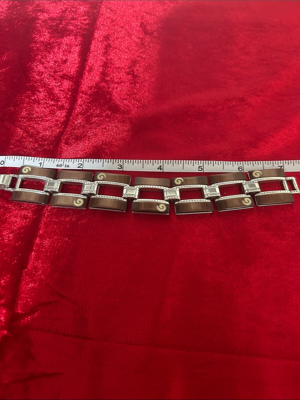 Brighton Brown and Silver Rectangular Link Bracelet